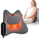 Snailax Ergonomisk lændestøttepude med massage og varme, Shiatsu rygpude med memoryskum, sædepude med 3 massageintensiteter | 2 varmeniveauer | 3 timere | behagelig siddestilling