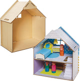 Baker Ross FN199 Byg dit eget trædukkehus - 1 stykke dukkehusbyggesæt til børn Craft Kit