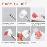 Qufiiry 200 Stück Nail Art Schwämme Mit Metallgreifer, Nagelkunst Schwammpinsel, Maniküre Zubehör Für Nägel, Um Eine Varavländ Von Gradient Nail Art Patterns To Create(White)