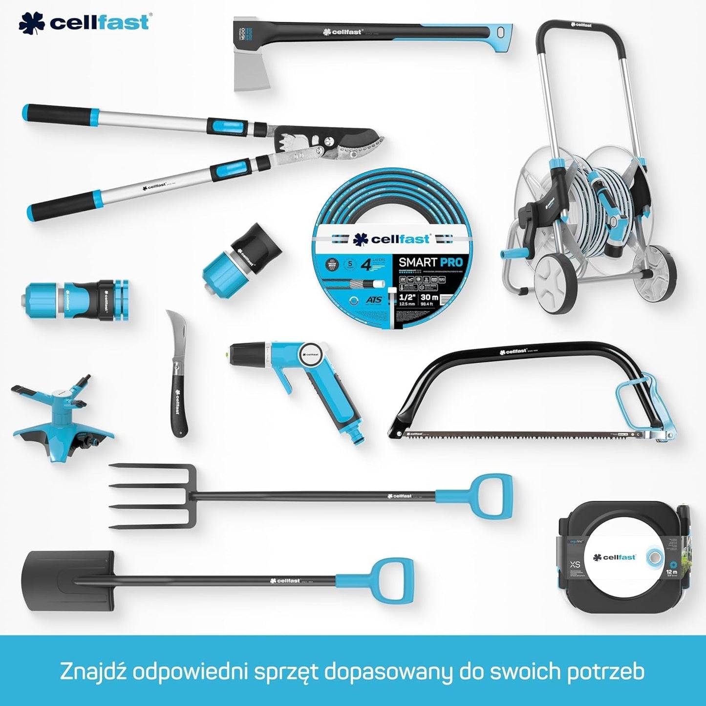 Haveslange Cellfast MULTIFLEX PRO, slidstærk, 6-lags, ATS2 strikket fletning, UV- og algebestandig, tungmetalfri, fløjlsteknologi, 35 bar, -20/+65°C, 3/4", 30m