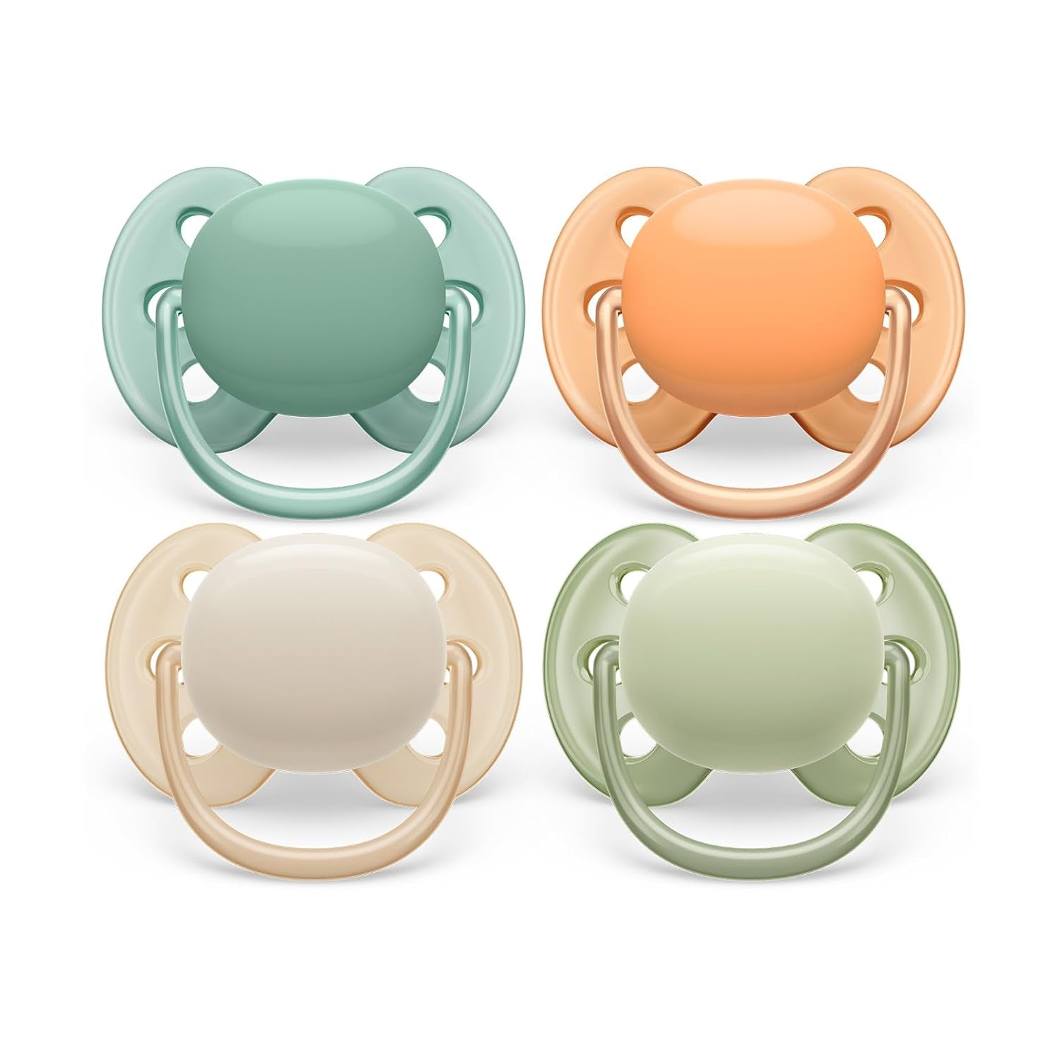 Philips AVENT Ultra Soft sutter - pakke med 4 ekstra bløde BPA-fri sutter til babyer i alderen 0-6 måneder, inklusive bæretaske og sterilisering (model SCF091/35)