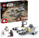 LEGO Star Wars 75410 Mandos og Grogus N-1 Starfighter legetøj med Mandalorian, Grogu og R5-D4 minifigurer, inklusive byggebar søjle, rumskibsstartsæt til drenge og piger fra 4 år Byggesæt Beuche den LEGO-Store Standard titel