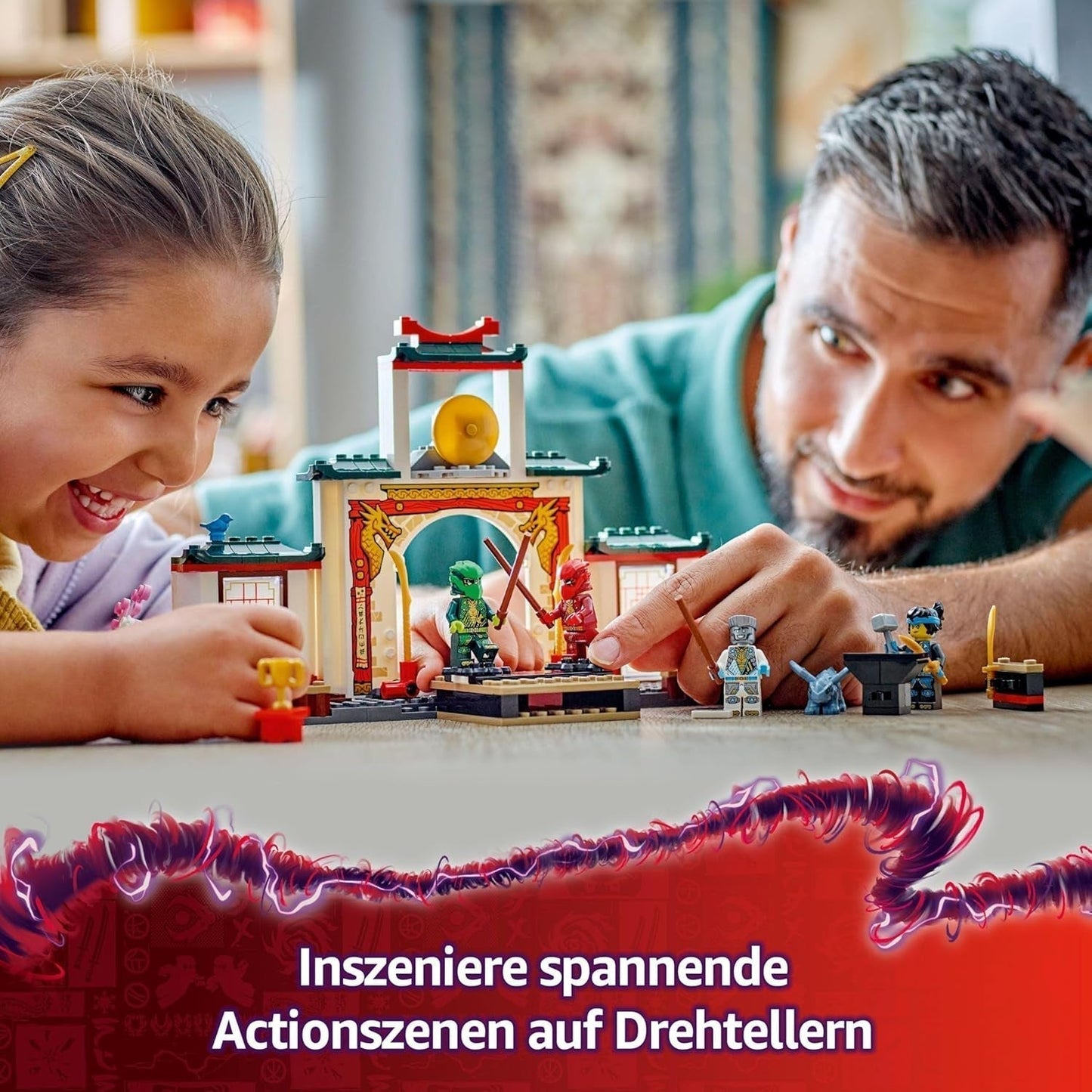 LEGO NINJAGO Spinjitzu Ninja Temple - Legesæt med 4 minifigurer og 1 dragefigur - Byggesæt - Jule- eller fødselsdagsgave til drenge og piger fra 4 år 71831 Byggesæt Besuche den LEGO-Store