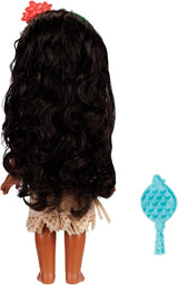 Disney Princess Moana 35 cm dukke, reflekterende glitterøjne, bevægelige led, aftageligt outfit, blomsterklemme, langt hår, til piger i alderen 3+