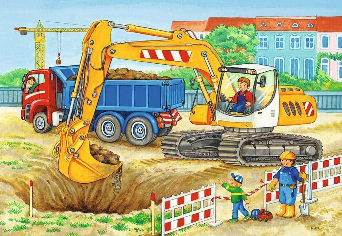 Ravensburger Puslespil til børn - 07616 Byggeplads og gård - Puslespil for børn fra 3 år, med 2X12 brikker Puslespil Naty Shop