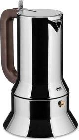 Alessi 9090/6 Espresso med 6 kopper til induktion, rustfrit stål, sølv, 15,5 x 13,5 x 27 cm