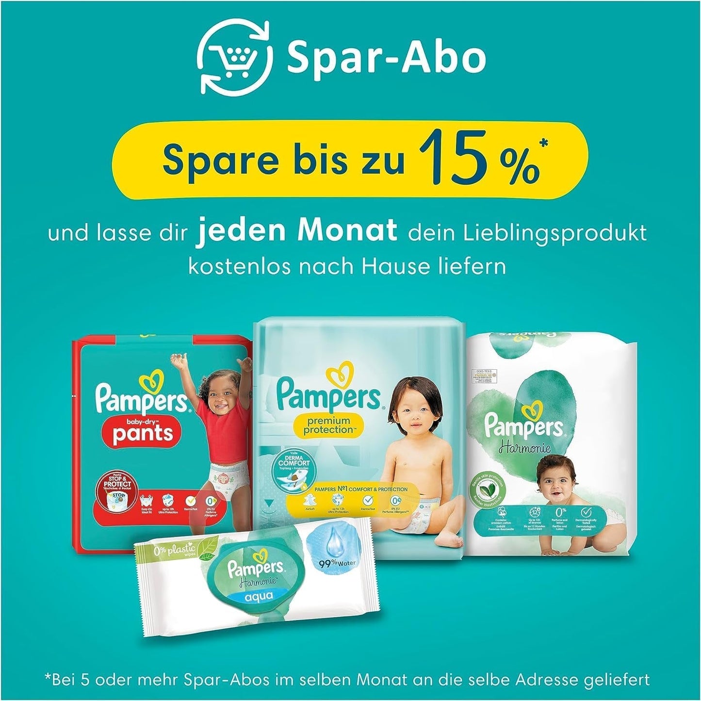 Pampers babybleer, størrelse 2 (4-8 kg), Harmony, Half Moon Box, skånsom hudbeskyttelse og urteingredienser, 240 Count