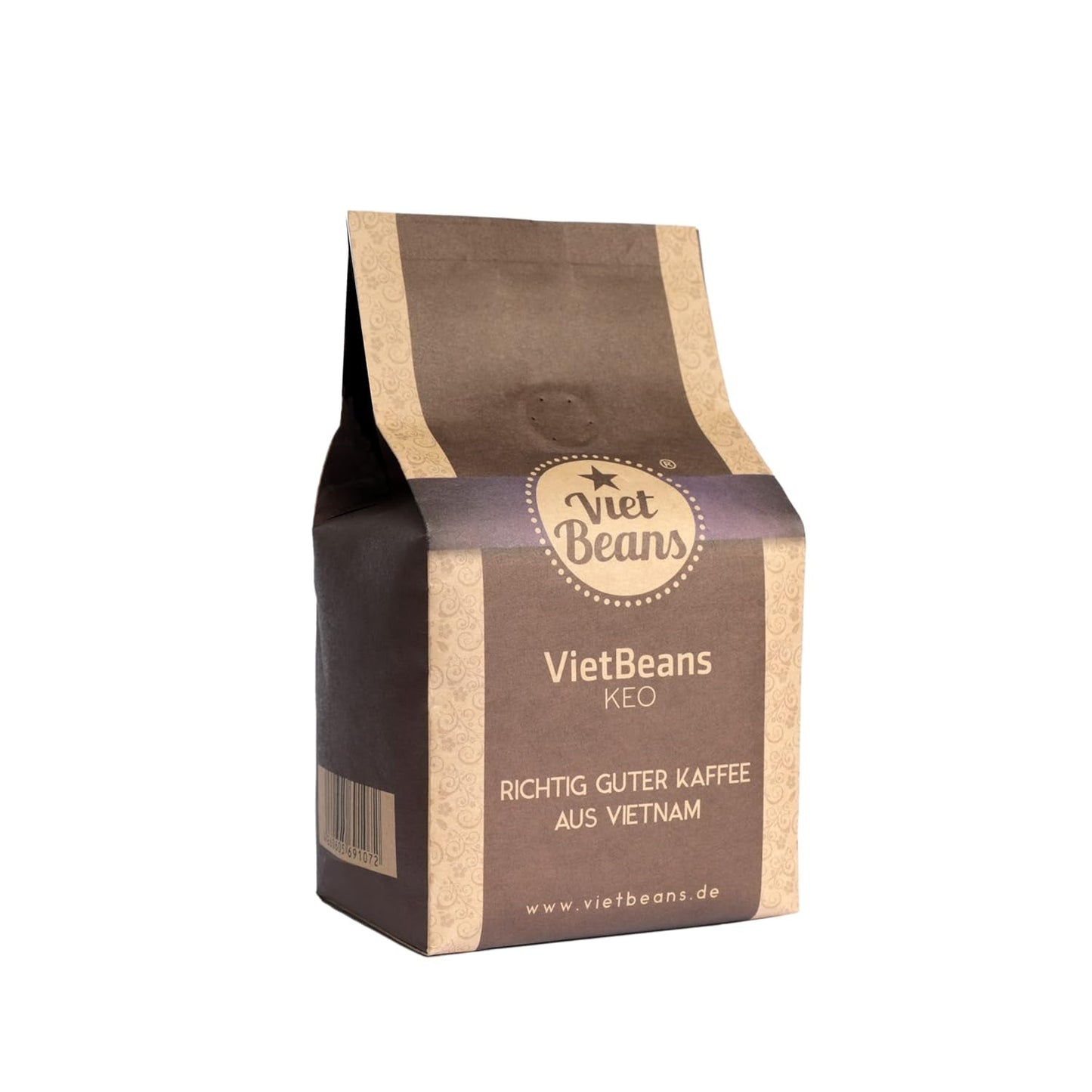 VietBeans KEO - Schokoladiger Kaffee - Ganze Kaffeebohnen - Geröstet i smør, whisky og rom - Intensiv Schoko-Geschmack - Aroma: Schokolade - 250g