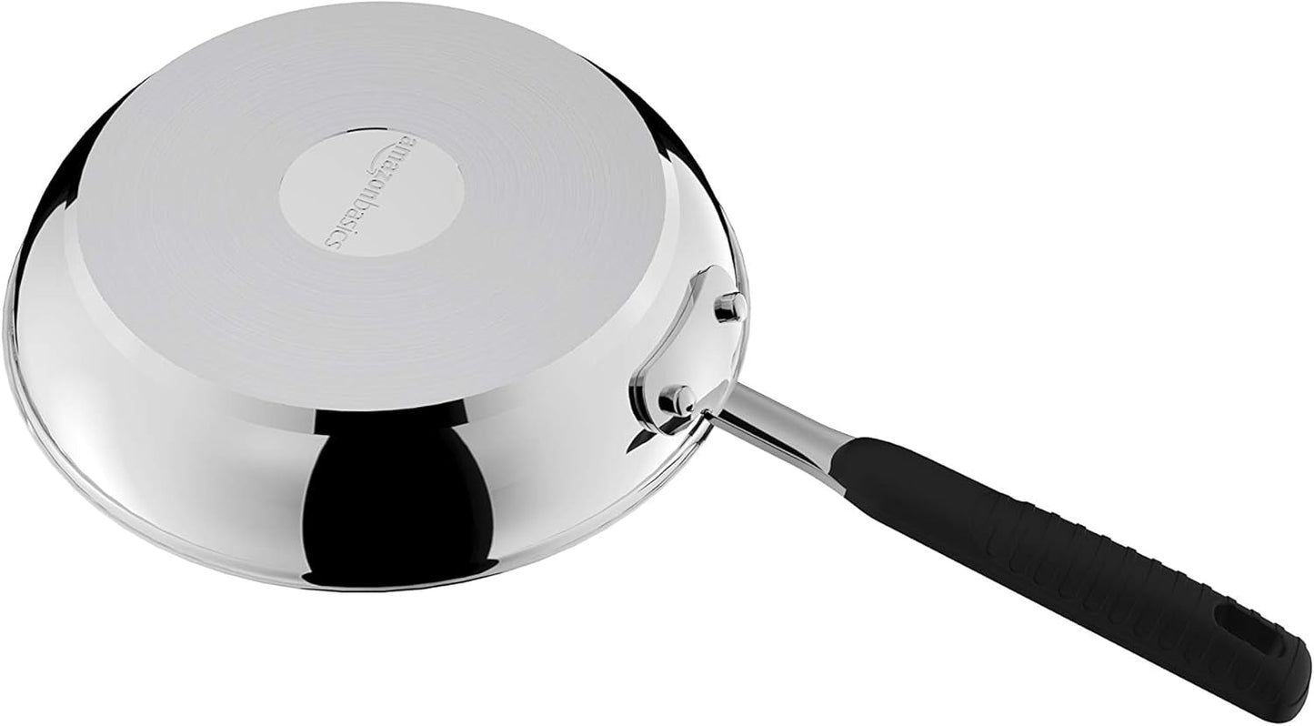 Pande i rustfrit stål med non-stick belægning - velegnet til induktion, med behageligt håndtag - 28 Cm Gryder og pander Naty Shop