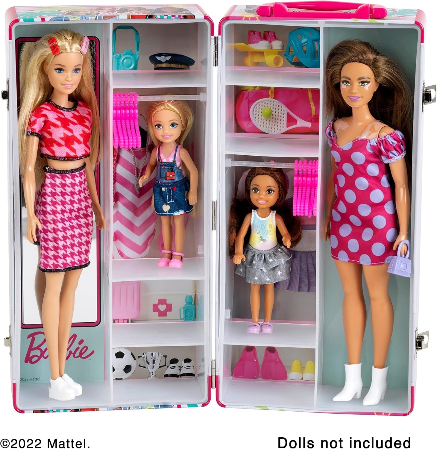 Theo Klein 5801 Barbie-garderobe med tøjstænger og -rum, legetøj fra 3 år og opefter, inkluderer tilbehør, flerfarvet