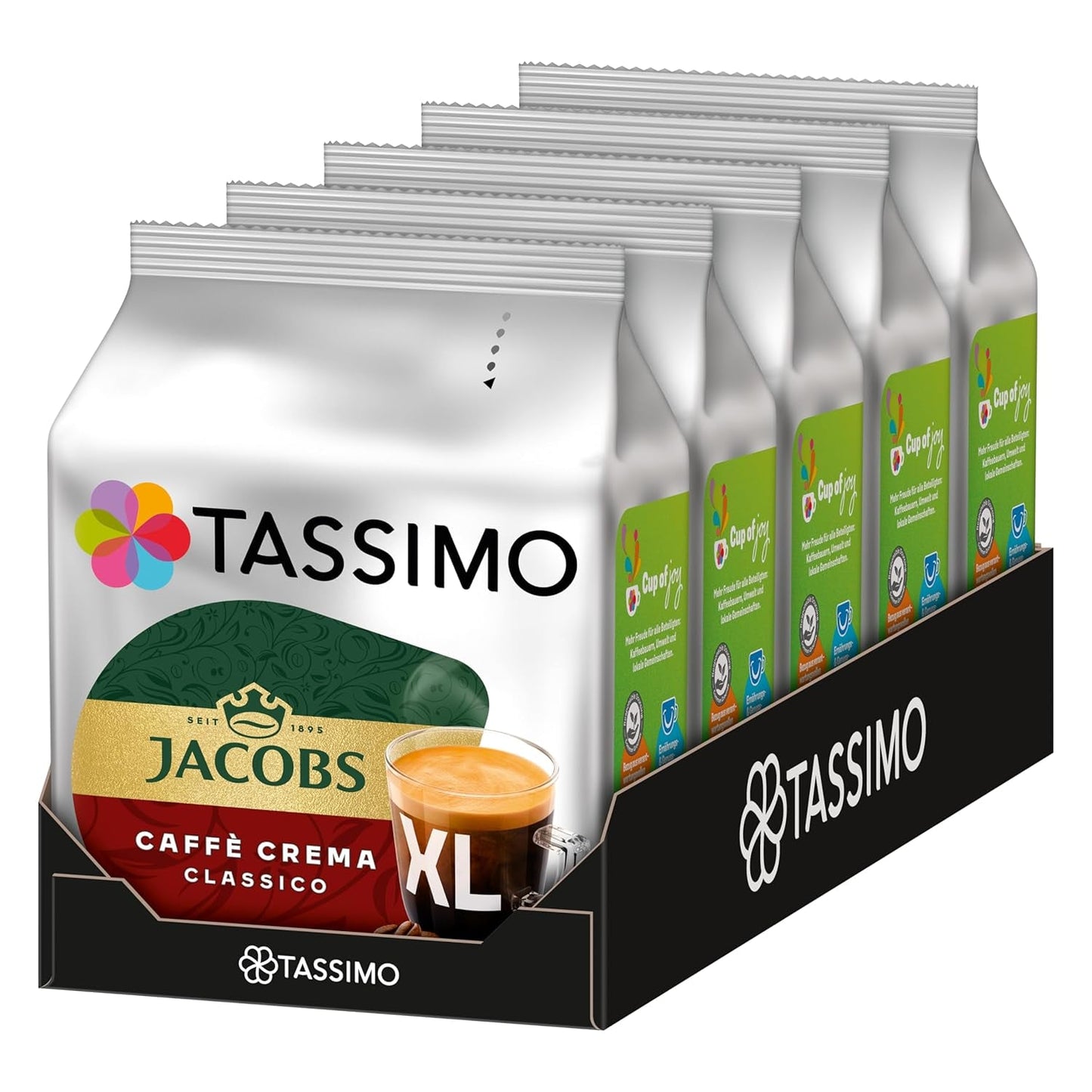 Tassimo Kapseln Jacobs Caffè Crema Classico XL, 5 x 16 puder, 80 Kaffeekapseln