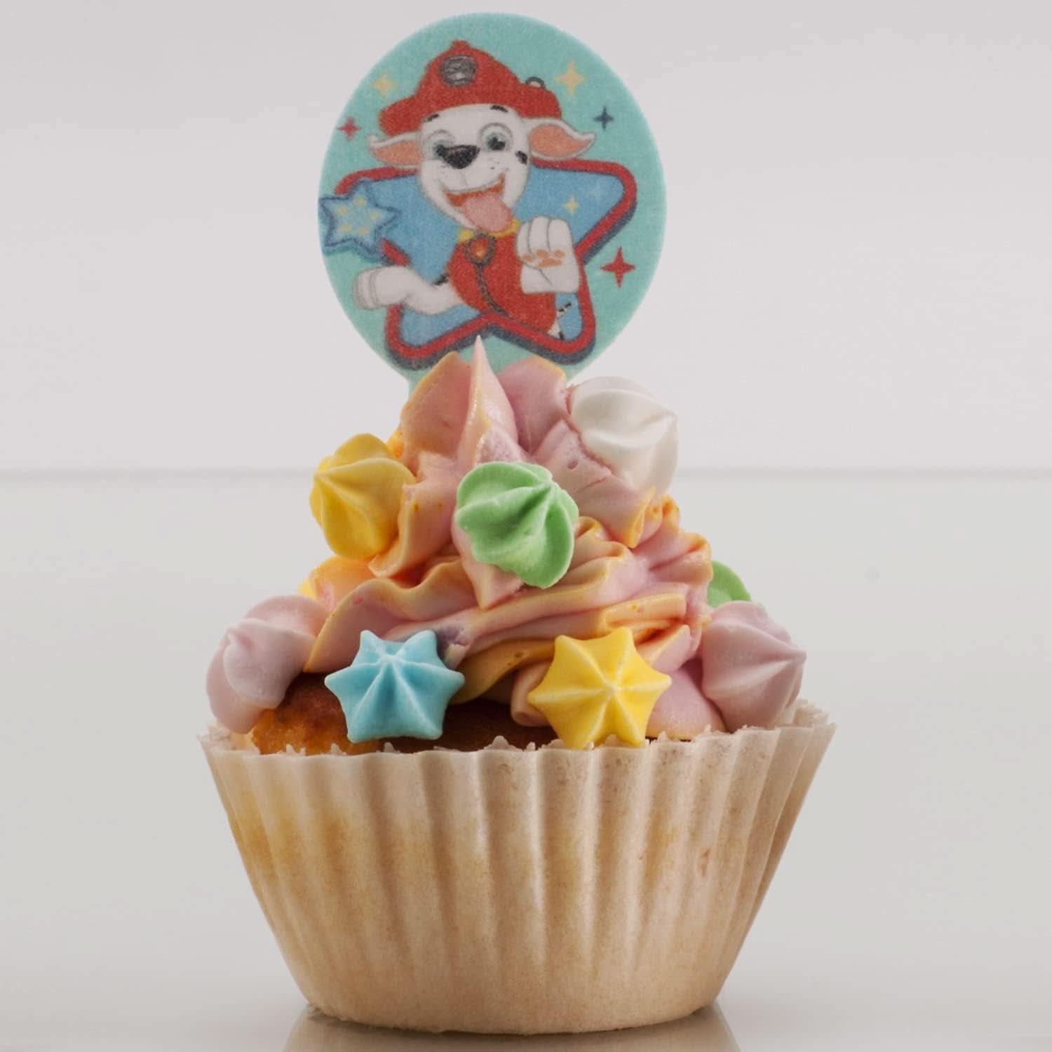 Dekora, Dekorapin Paw Patrol Spiselige kagepynt, 20 spiselige papirvafler - 6,5 X 4 Cm Naty Shop