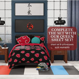 Franco Naruto Anime Akatsuki Mønster Blødt Microfiber Sengetøj Dyne Queen, (officielt Naruto produkt) Dyner og dyner Naty Shop
