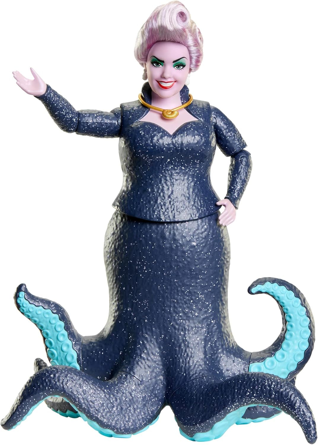 Mattel DISNEY Ariel, Havfrue - Ursula med fangarme, aftagelig halskæde og lavendelfrisure for endeløs frisørsjov, velegnet til børn fra 3 år og opefter, HLX12 Naty Shop Dolls