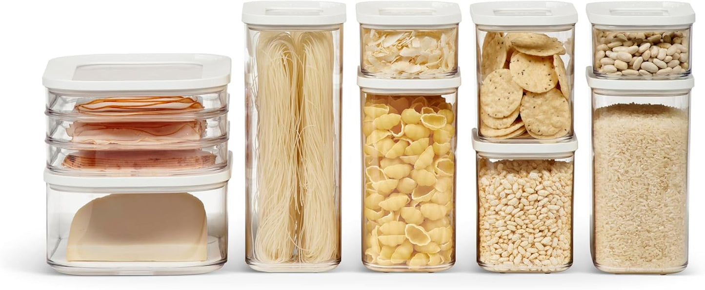 Mepal sæt med 9 opbevaringsglas med låg - Rektangulære madbeholdere - Plastkøkkenorganisering - Lufttætte opbevaringsbeholdere - 7 opbevaringsglas og 2 madopbevaringsglas - White Naty Shop Madopbevaringsbokse Standardtitel