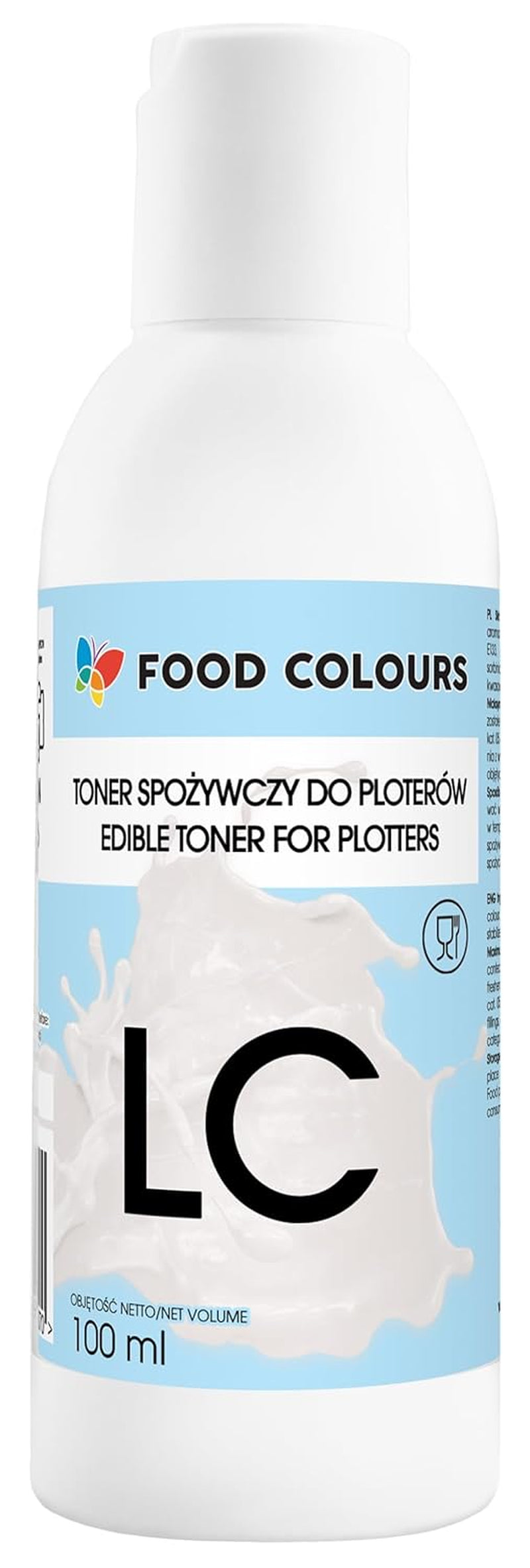 Madfarvesæt med spiselig blæk til plottere 6 x 100 ml | Lys cyan | Cyan | Lys magenta | | Magenta | Gul | Sort | Spiselig tryk, wafer papir trykning, dekorativ kage topping