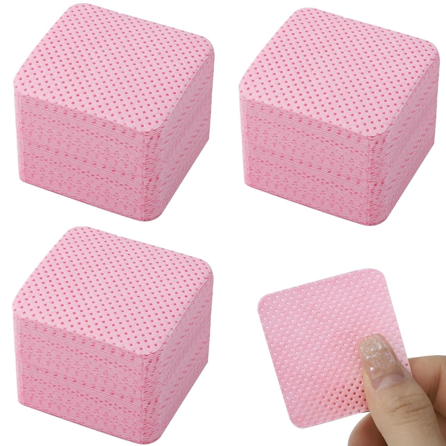 300 Stück Nagellackentferner Pads, Fusselfreie Nägel Wattepads Für Nägel Nagellackentferner Fnugfri Negleservietter Cleaner Gelnägel - Rosa
