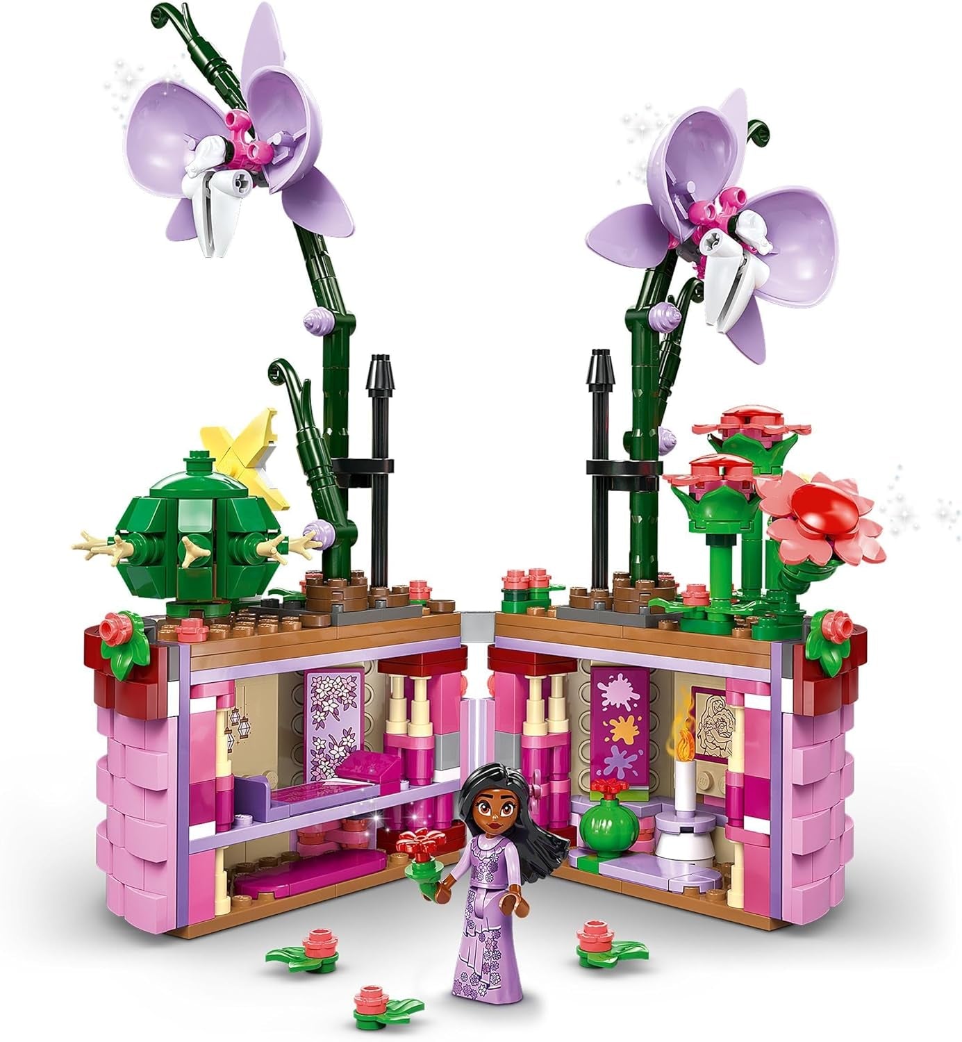 LEGO Ç€ Disney Encanto Isabellas urtepotte, byggelegetøjsorkidésæt til børn, dekorativt byggesæt med minidukke fra filmkarakterer, gaveidé til piger og drenge fra 9 år 43237 Byggesæt Beuche den LEGO-Store