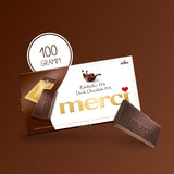 Mørke chokoladebarer 72% – 5 x 100 g – De fineste mørke chokoladefirkanter – Chokolade pakket ind i guldfolie