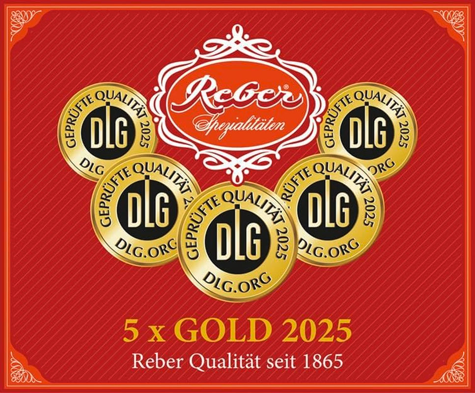 Reber Mozart kugler - 5 poser af 5 slik i juleudgaven - Autentiske Reber Mozart kugler, lavet af mørk chokolade, marcipan og nougat