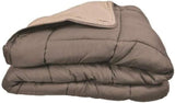 Poyet Motte Vaskbar dyne med fast betræk - 140X200 Cm - Benzinblå/mastikbeige Dyner og dyner Naty Shop Taupe/lin 200X200X1 Cm