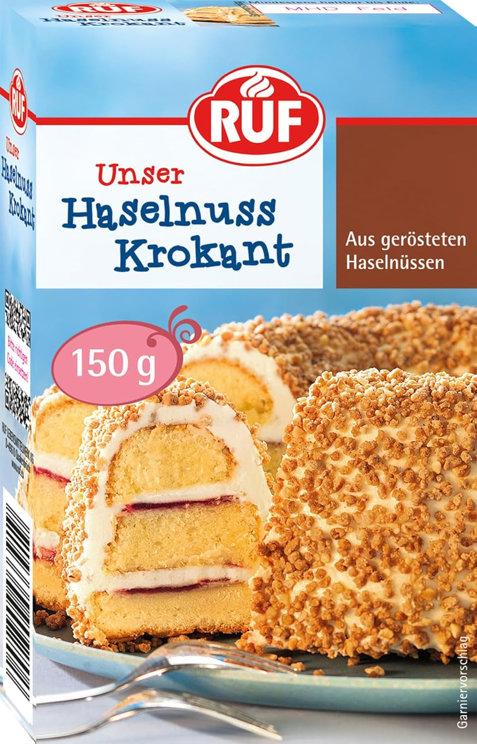 RUF Brittle med karamelliserede hasselnødder, til kager af typen Krantz, 150 gram Naty Shop