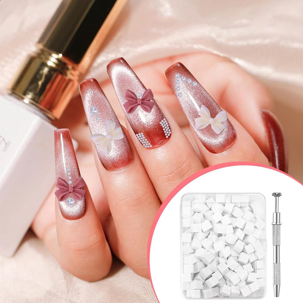 Nagelkunst Schwammpinsel,100 Stück Nail Art Schwämme Mit Metallgreifer,Nagels Zubehör Sponge,Nagel Pinsel,Maniküre Zubehör Für Nägel,Um Eine Varaudzen Von Gradient Nail Art Patterns Zu Ersetlen