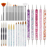 31 Stück Professionelle Nagel Pinsel Set, Dual-Ended Nagelpinsel, Pinsel Für Gelnägel, Akryl Nail Art Pen, Nail Art Dotting Tools, Nail Brush Für DIY Nagelkunst Salon Design