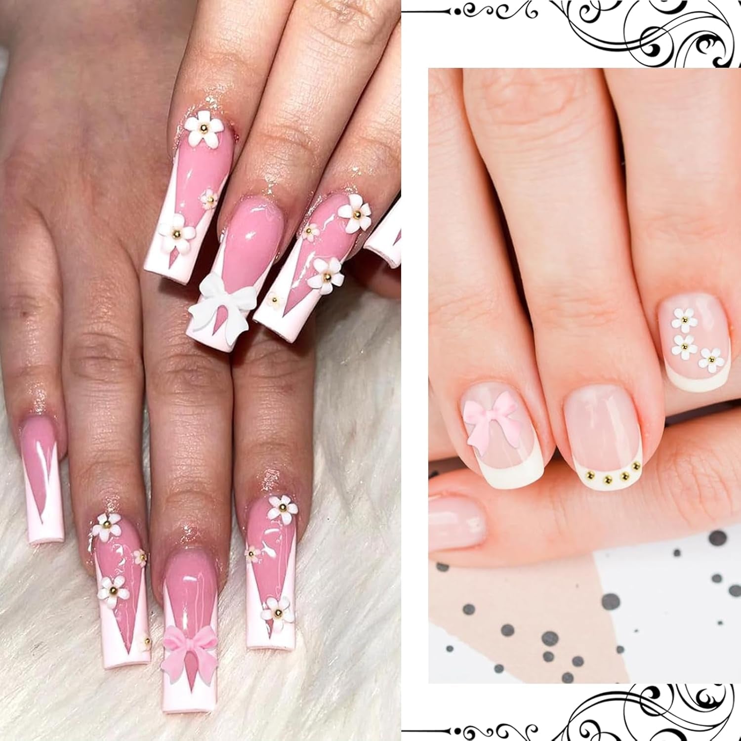 1 Karton Nail Art Charms, 3D Flowers Nagelkunst Charms, Acryl Blumen Nagel Strass Mit Ornamenten, Nagel Edelsteine, Nagel Zubehör Für Mädchen, Nagelkunst Dekoration, DIY Håndværk Nail Design