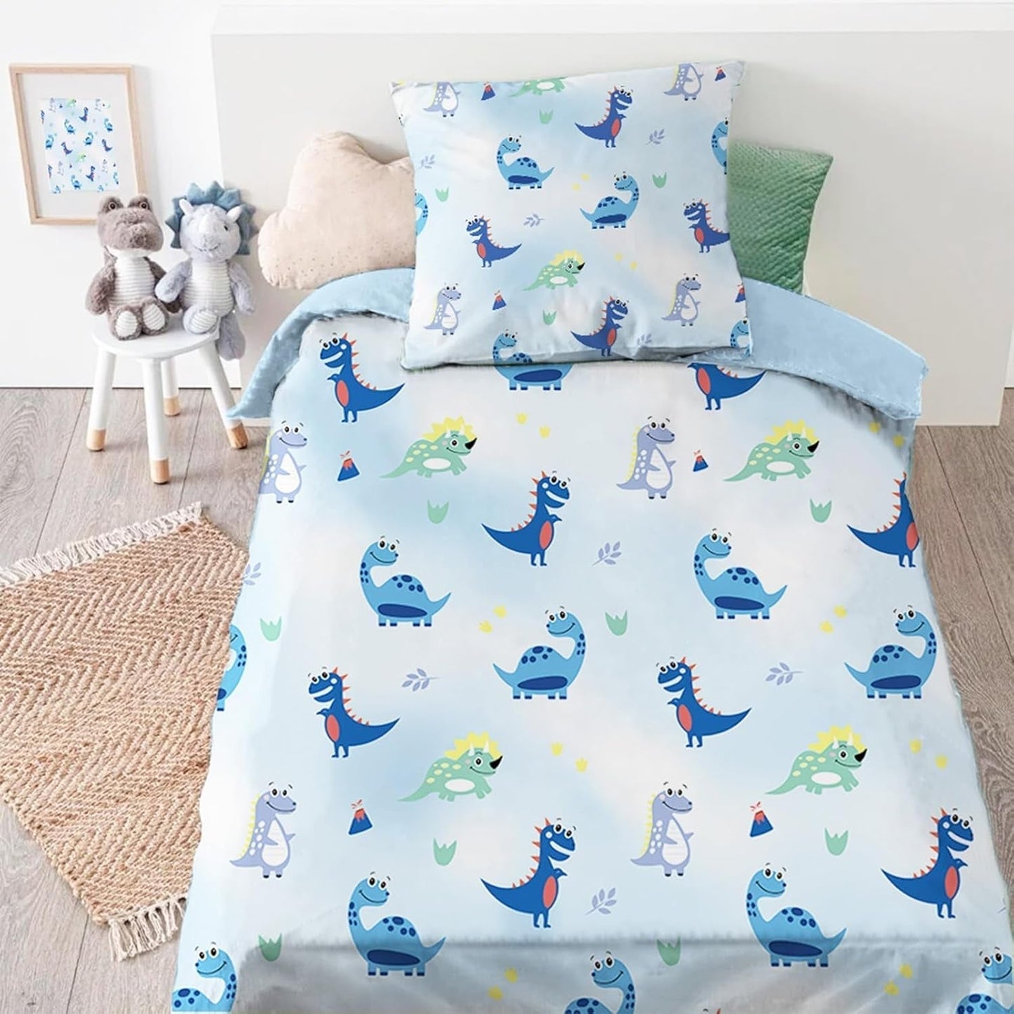 Sengetøj til drenge, forskellige modeller Sengetøj - børn Naty Shop Dinosaurs 135X200 cm + 80X80 cm