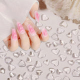 3D Heart Nail Art Charms,320 Stück Niedliche Klar Acryl Herz Nail Charms, Flatback Heart Nagel Strasssteine ​​4Mm 6Mm 8Mm Harz Nagelkunst Dekorationen for Frauen Mädchen DIY Maniküre Zubehör(4Mm 6Mm 8Mm)