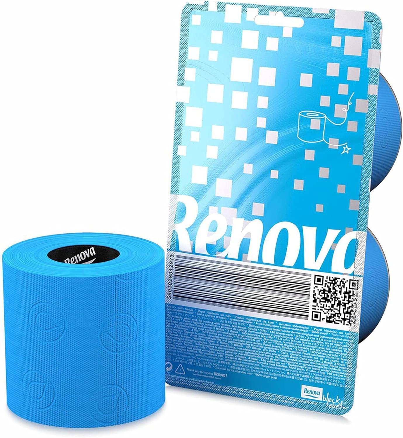 RENOVA toiletpapir, blå, gavepakke, 2 ruller (200064206)
