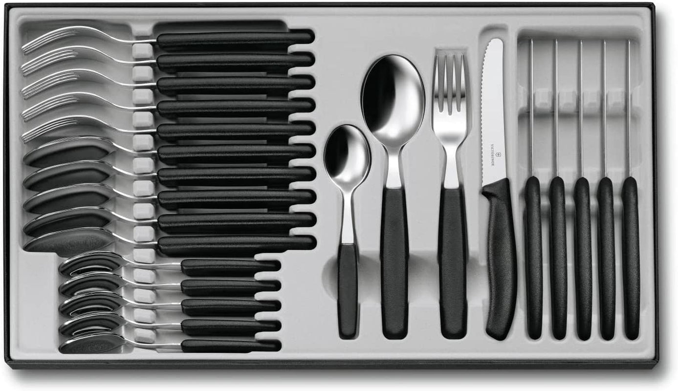 Victorinox Swiss Classic, professionelt bestik, 24 dele, ekstra skarpt blad, takket kant, rustfrit stål Naty Shop Single