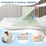 INFANZIA Kilepude til seng, Hjørnepude, Trekantpude, Sammenfoldelig, Memory Foam, Søvnapnø, Acid Reflux, Ben Elevation, Reading, Green