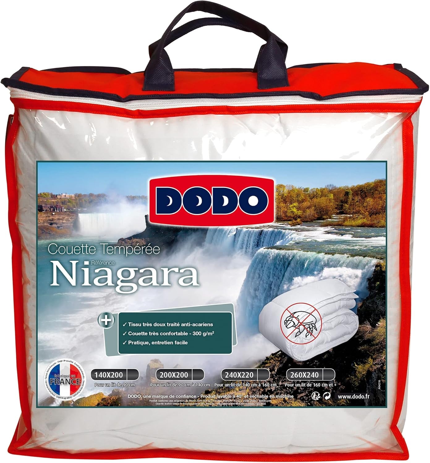 Dyne, Midesikker, Hvid, 240 X 220 Cm, Til dobbeltseng, Dyne Niagara, Blød og behagelig, Kan maskinvaskes ved 40 °C Dyner og dyner Naty Shop