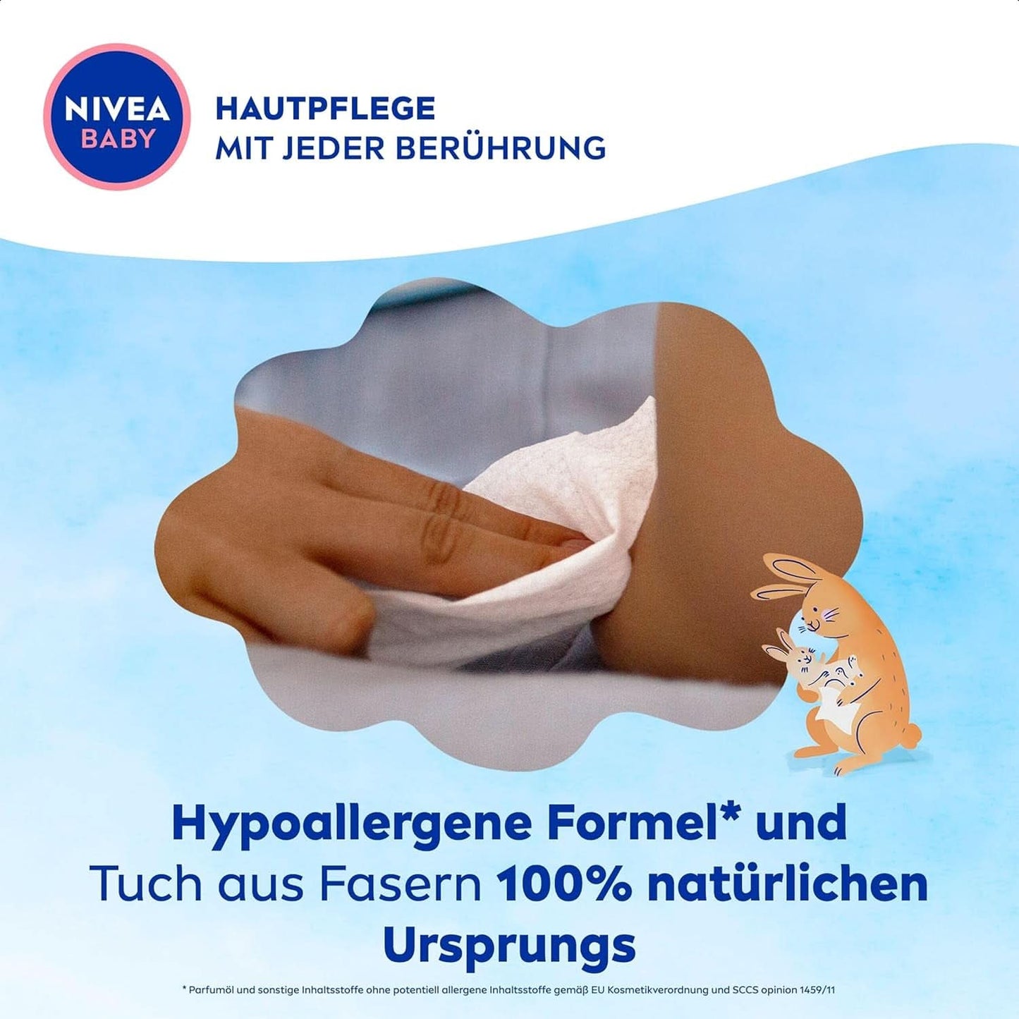 NIVEA BABY Soft & Cream Feuchttücher, Baby Feuchttücher Zur Sanften Reinigung Empfindlicher Babyhaut, Hypoallergene Feuchttücher Für Babies Mit Mandelöl Und Vitaminen (4 X 57 Stück) Naty Shop