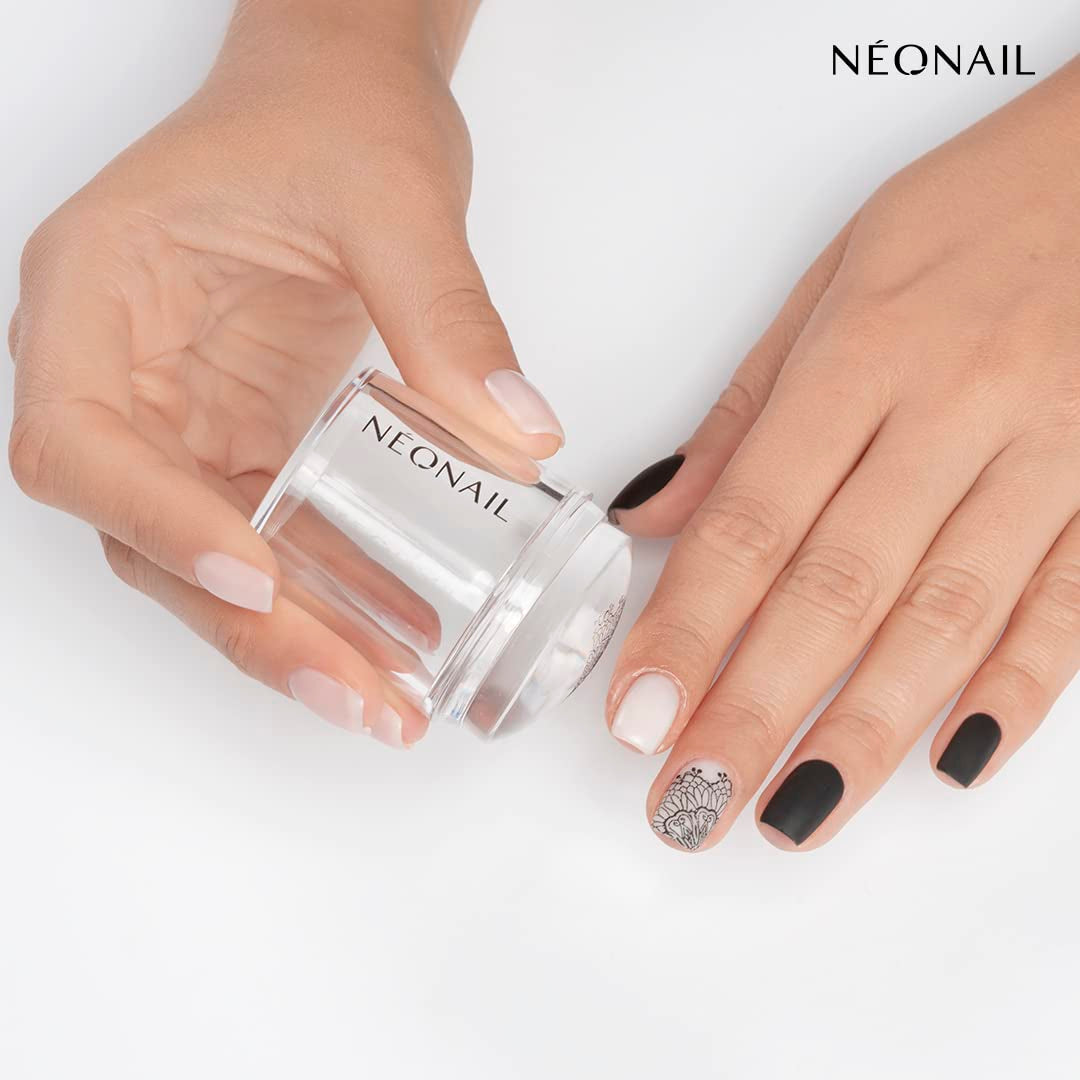 NÉONAIL Nagel Stempel Mit Schaber - Nägel Selber Machen - Nail Art Stempel - Nageldesign Für Nagel Schablone - French Nails Stempel - Silikon Nagelstempel
