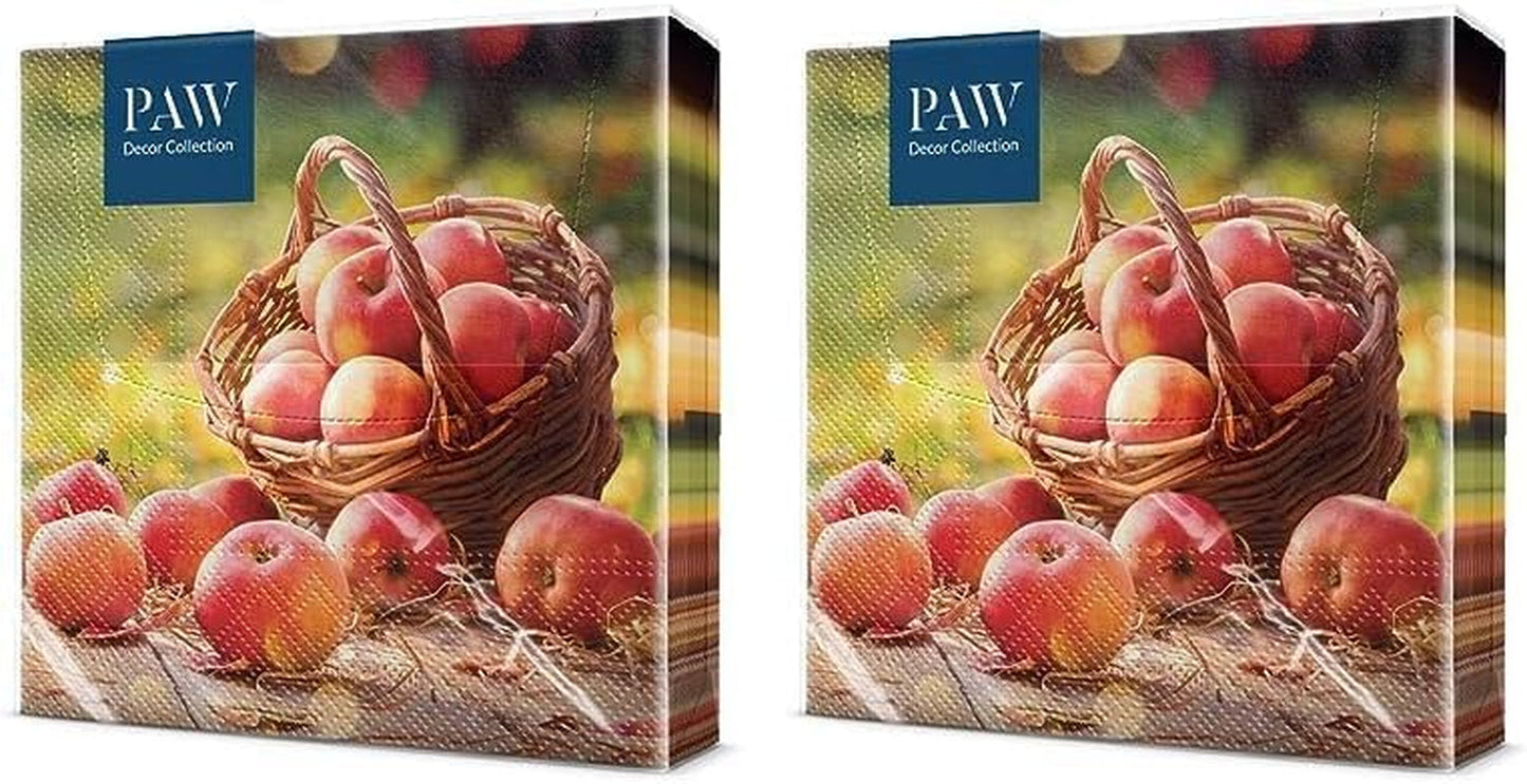 PAW - 3-lags servietter (33 X 33 Cm) I 20 stykker I Perfekt til fødselsdage, fester, datoer I Efterårsbordpynt I Farverige papirservietter - Solsikkegule kronblade I Dansende solsikke