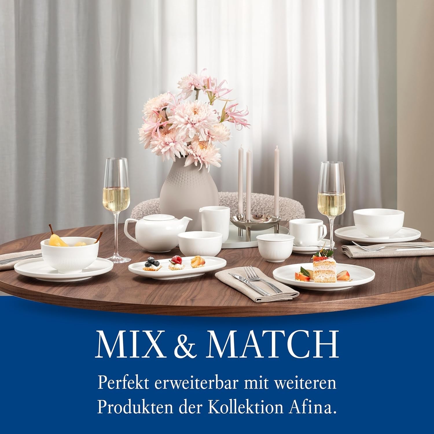 Villeroy & Boch - Afina mælkekrus 170 ml, hvid, tåler opvaskemaskine, tåler mikroovn, mælkekande, kaffetilbehør, keramisk kande, underkop, service, premium porcelæn