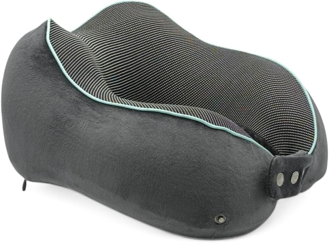 Flagshipper fly-nakkepude - voksen nakkepude - bil nakkepude - memory foam rejsepude - vaskbar med smal ryg (blødt og åndbart fløjl) - justerbar, grå Naty Shop Cervical Ortopædiske puder