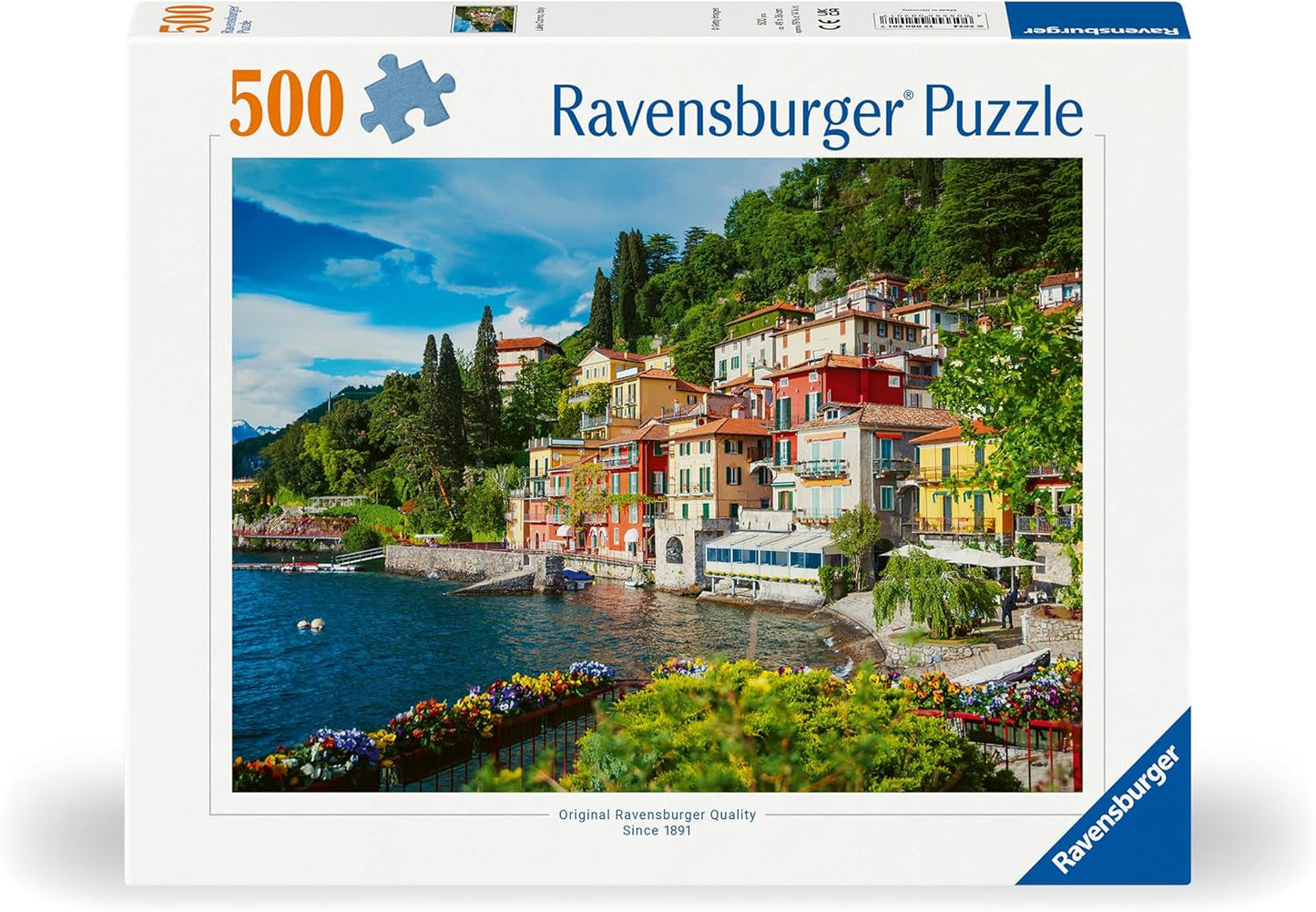 Ravensburger Puslespil 12000201 - Comosøen, Italien - 500 brikkers puslespil til voksne og børn over 10 år, landskabspuslespil med italienske motiver Puzzle Naty Shop
