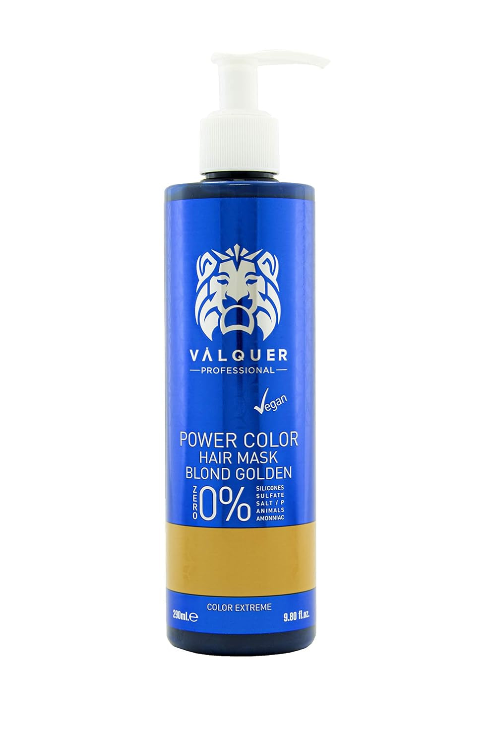 Valquer Professional Mask Power Color farvet hår. Vegansk og sulfatfri (gyldent blondt hår) hårfarveforstærker - 275 ml Naty Shop hårmaske Standardtitel
