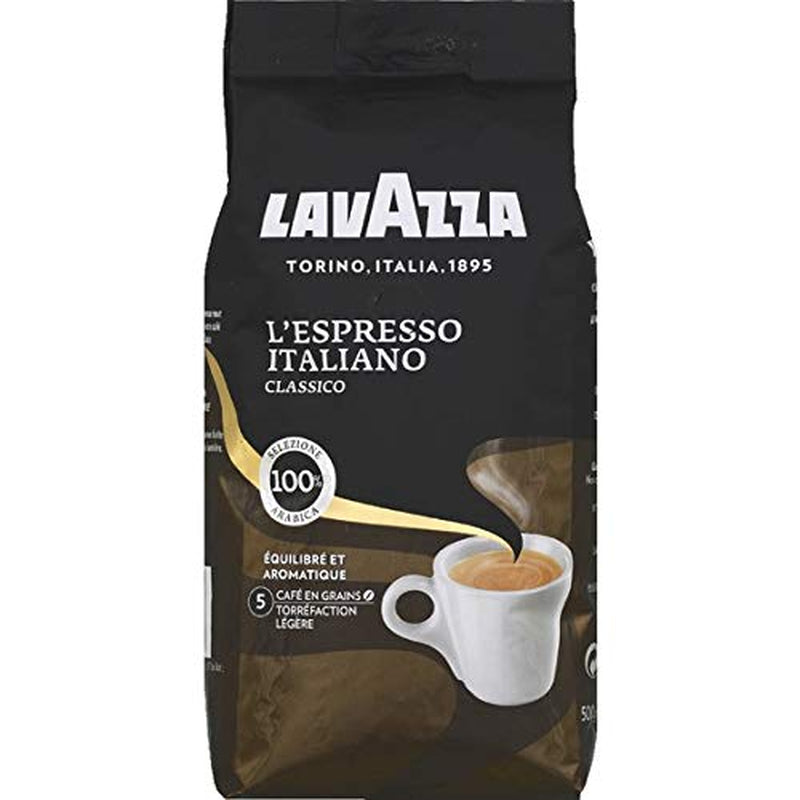 Lavazza Espresso Italiano kaffebønner, 100% Arabica Espresso, afbalanceret og aromatisk, 500g pakke