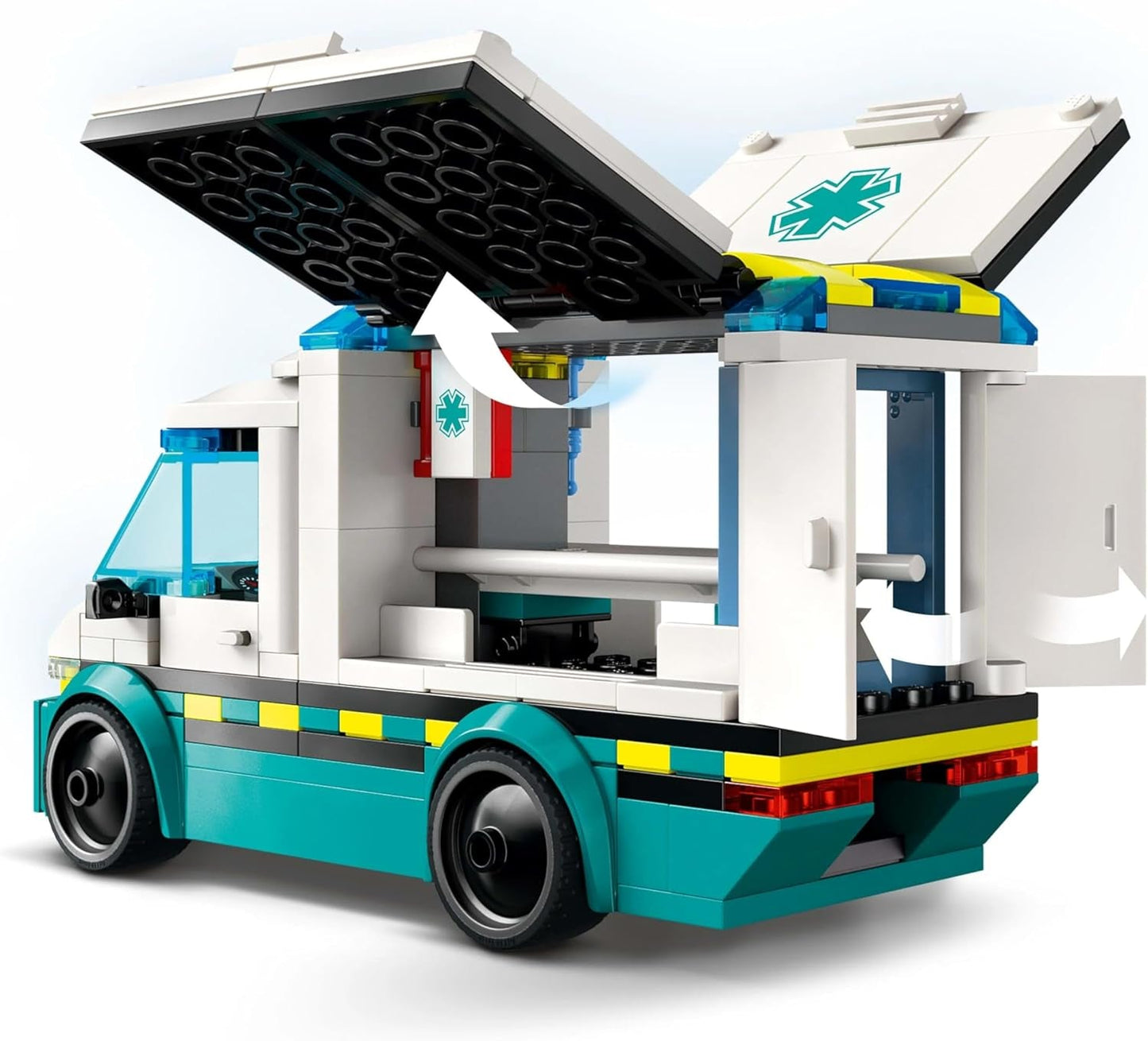 LEGO City Ambulance - legetøj med 2 minifigurer (skateboarder og chauffør) - pædagogisk legetøj til drenge og piger fra 5 år - fødselsdags- og feriegaveideer 60451 Byggesæt Besuche den LEGO-Store