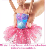 Barbie Dreamtopia Magic Light Ballerina Doll med Pink Tutu og blond hår, 5 lys- og lydeffekter, Movable Barbie, 3 år og opefter, HLC25 Naty Shop Dolls