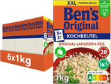 BEN'S ORIGINAL™ langkornet ris, kogt i pose, 9 x 500 g, 20 minutter