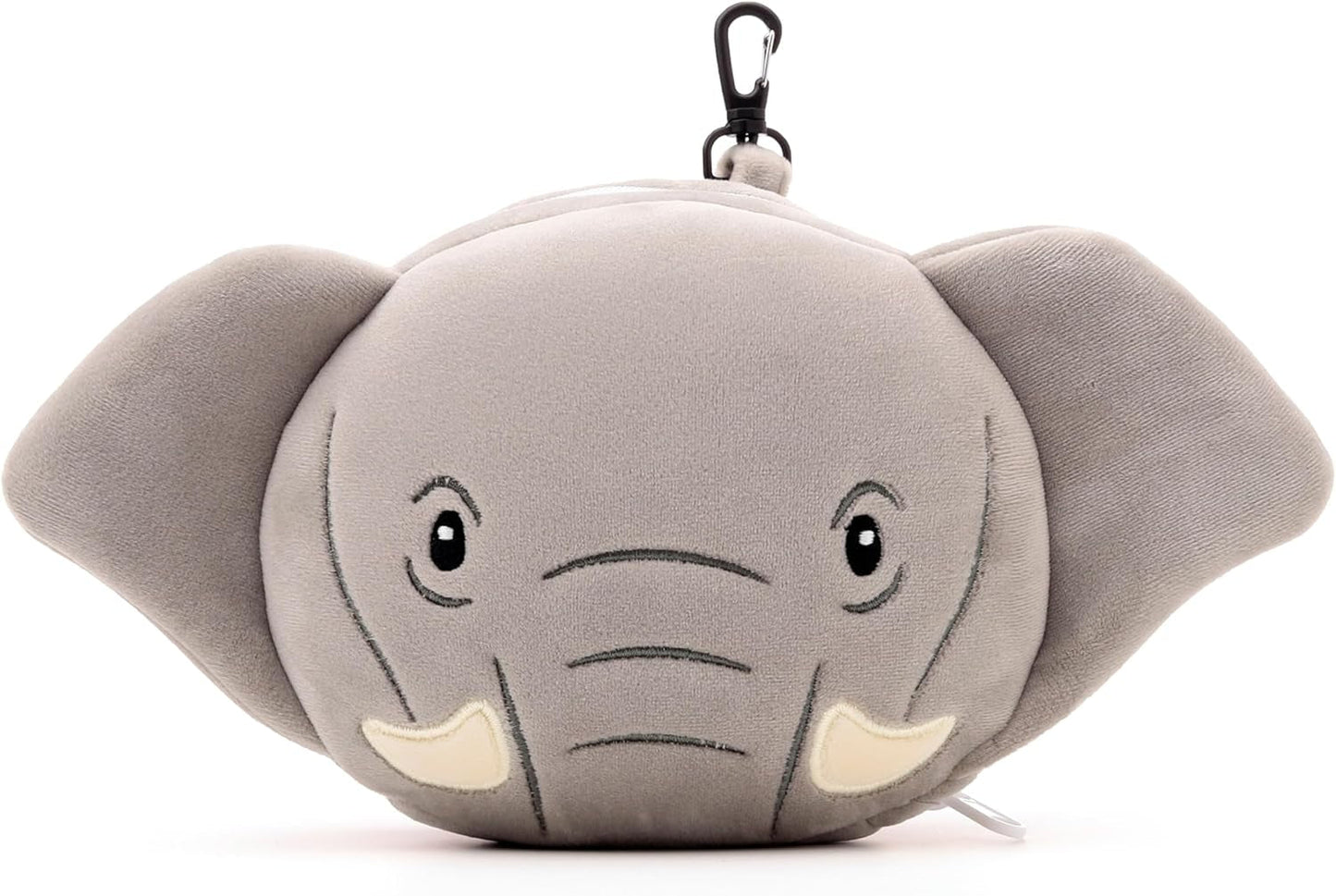 Rejsepude, rund, plys, elefant- og øjenmaske, Unisex, One Size, Unisex, Unikke rejsepuder i taljen Naty Shop