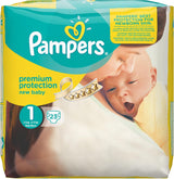 Pampers New Baby str. 1 Nyfødt 2-5 kg ​​Transportpakke, pakke med 4 (4 x 23 stk.)