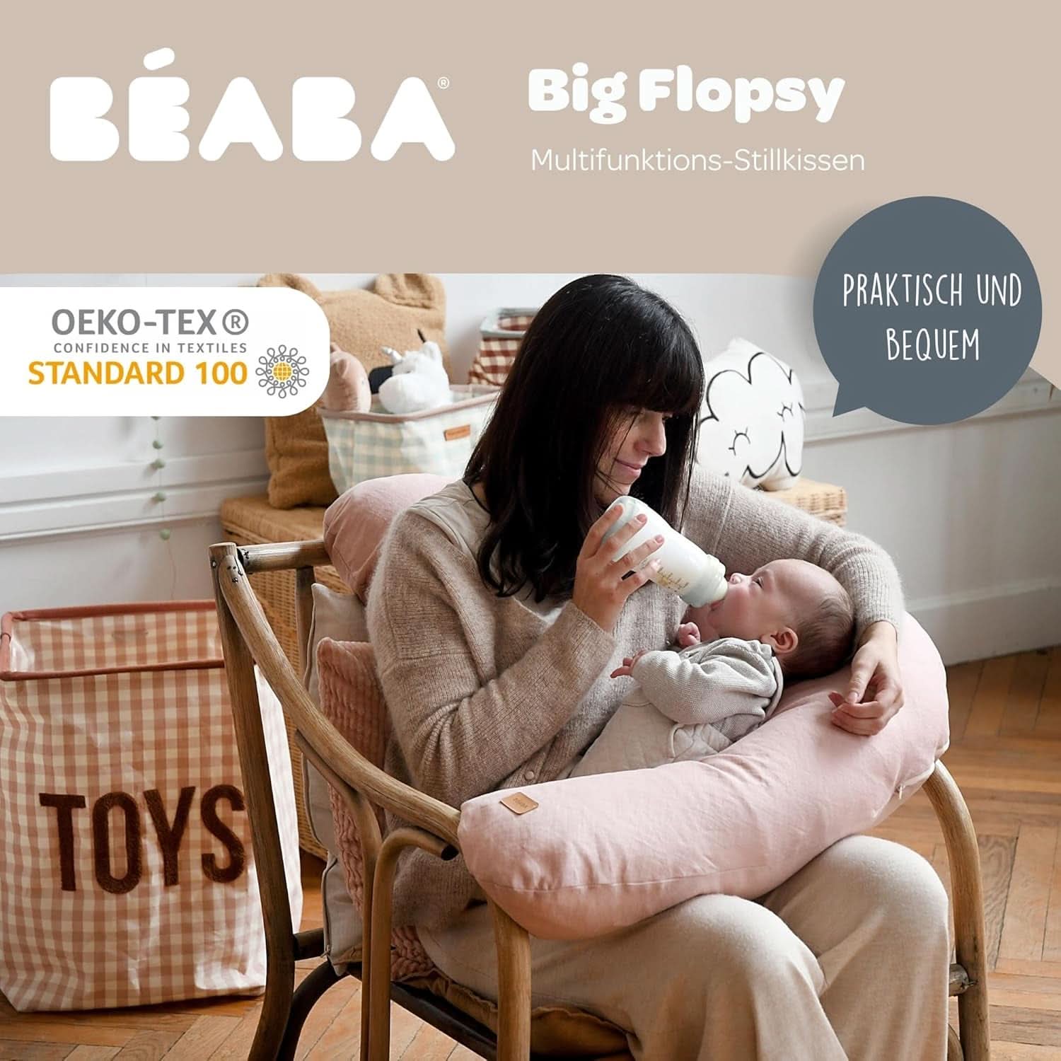 BÉABA, Big Flopsy, multifunktionel pude til amning Tilbehør Mad og amning Bebe Naty Shop