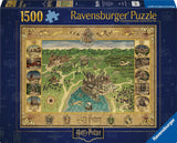 Ravensburger Puslespil 12000720 - Hogwarts Kort - 1500 brikkers puslespil til voksne og børn 14+ Harry Potter Fan Merchandise Puslespil Naty Shop